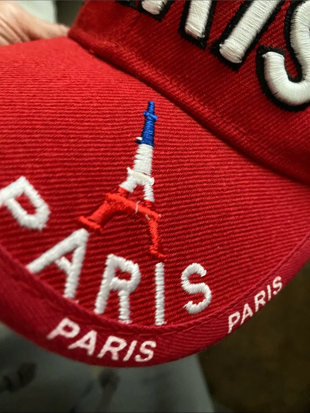 Zara Red 'PARIS' Embroidered Baseball Cap Adult One Size Authentic France